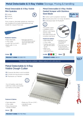 Stainless Steel Dough Cutter, Metal Detectable & X-Ray Visible