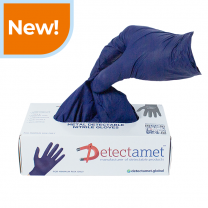 Metal Detectable Nitrile Gloves - Blue Disposable