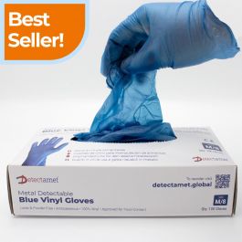 Metal Detectable Vinyl Gloves | Food Factory Disposable Glove | Detectamet