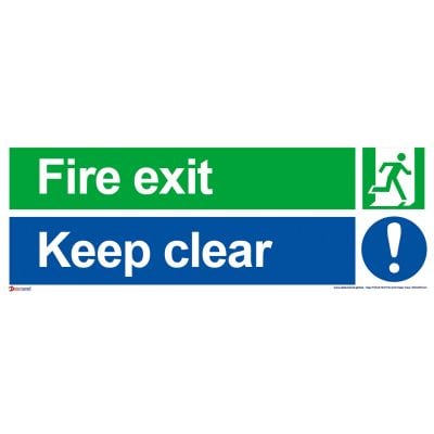 Fire Exit / Keep Clear Sign
