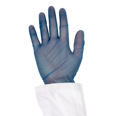 Blue Metal Detectable Disposable Vinyl Gloves (Box of 100) - AS LOW AS £6.30 PER BOX