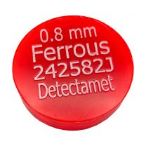 Metal Detector Test Puck Manufactured from Red Acrylic